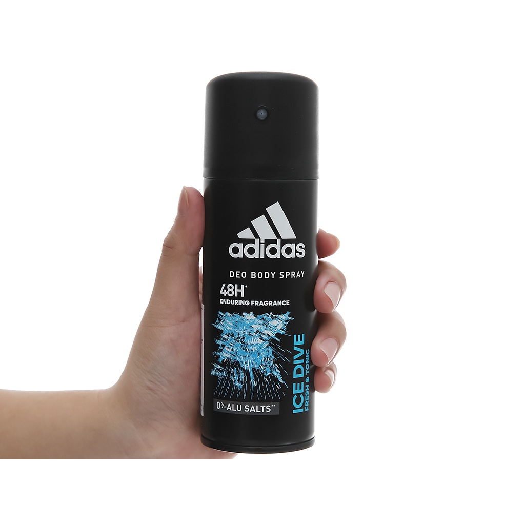 [Hàng nhập khẩu chính hãng] Xịt Khử Mùi Toàn Thân Nam Adidas Ngăn Mồ Hôi Ice Dive 150ml