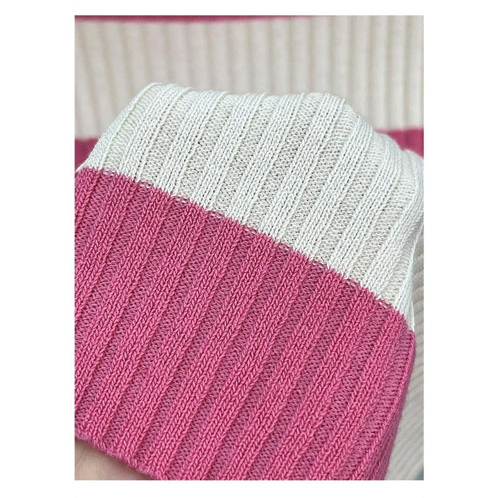 Áo Dệt Kim Cổ Vuông Họa Tiết Kẻ Sọc Thời Trang Mùa Hè Quyến Rũ Cho Nữ