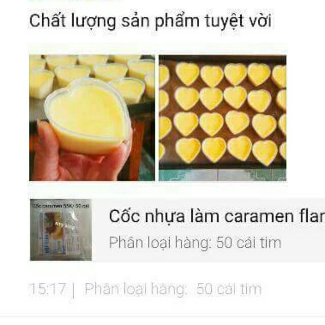 Cốc nhựa làm caramen flan tròn/tim