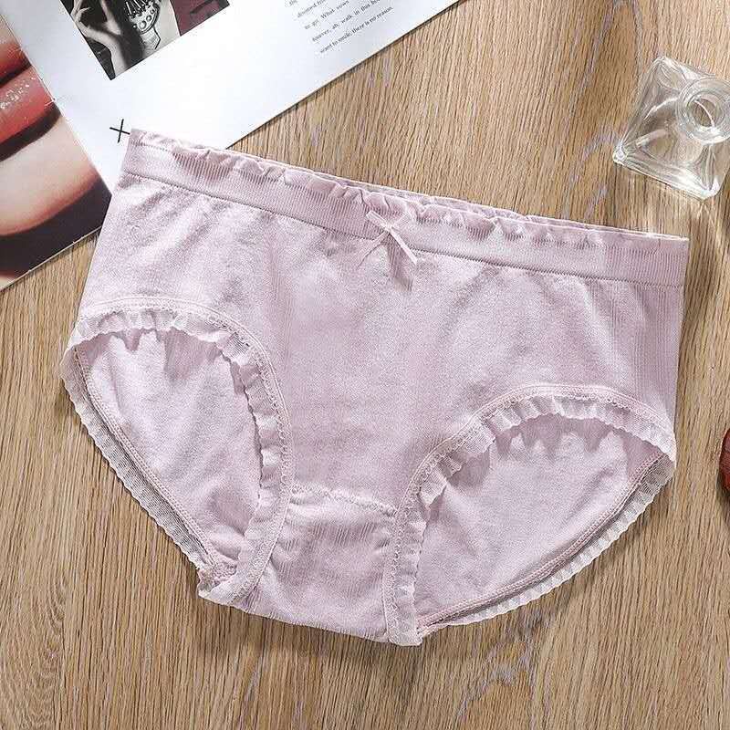 Bộ 4 Quần Lót Cotton Lưng Vừa Thoáng Khí Gợi Cảm Cho Nữ