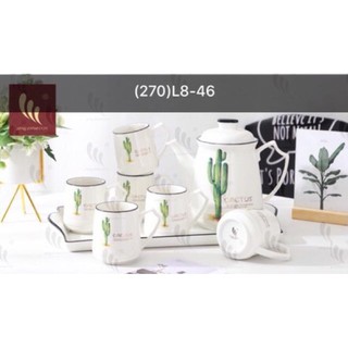 Bộ ấm chén kiểu Hàn Quốc kèm khay