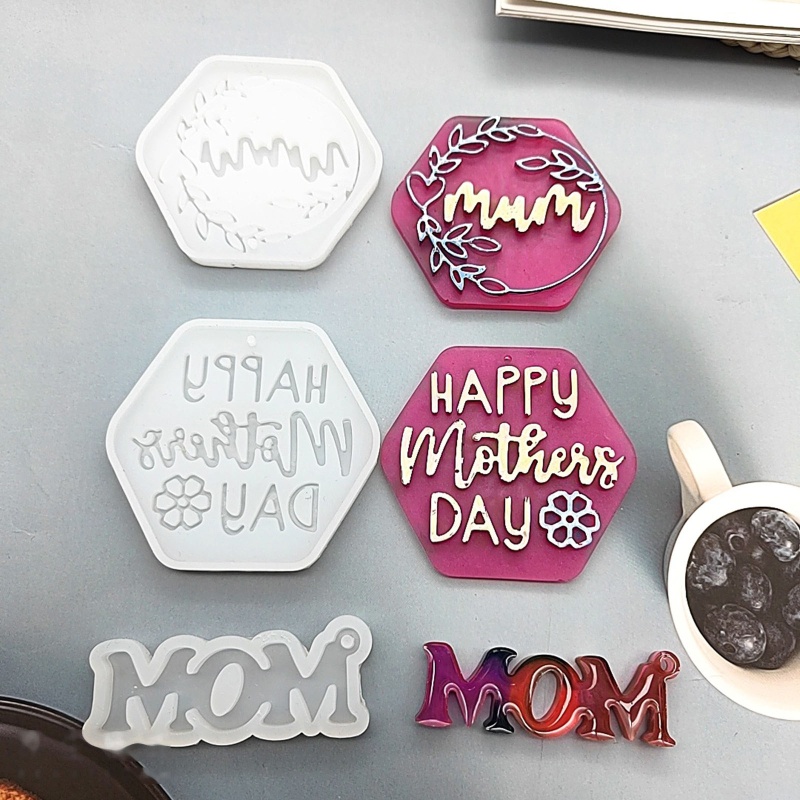 Sa Khuôn Silicone Bóng Làm Móc Khóa Hình Lục Giác DIY