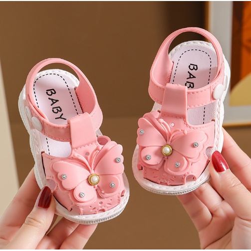 GIÀY SANDAL TẬP ĐI HÌNH NƠ CHO BÉ