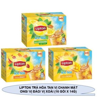 LIPTON TRÀ HÒA TAN VỊ CHANH MẬT ONG/ VỊ ĐÀO/ VỊ XOÀI (16 GÓI X 14G)