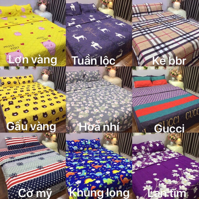 RẺ VÔ ĐỊCH Ga gối ( set cotong poly 5 món chát với shop để chọn màu ạ)