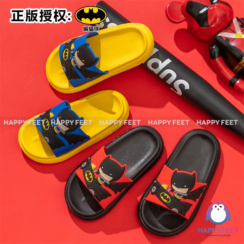 Dép siêu nhân trẻ em Happy feet, lê đế mềm chống trơn trượt chịu nước cho bé trai 3-10 tuổi- No2235