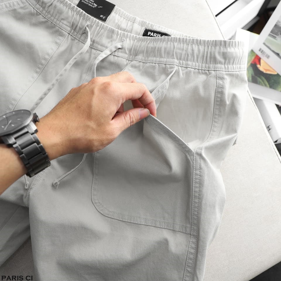 Quần short kaki Túi đắp PARIS CIS SKU02 với chất liệu kaki denim dày dặn khỏe khoắn - Form chuẩn tôn dáng