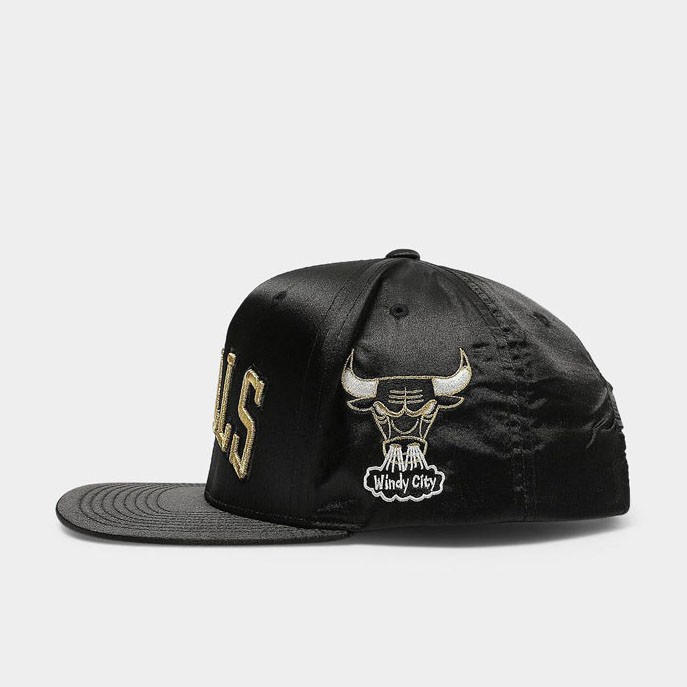 Mũ Nón Snapback M&N Chicago Bulls Gold Toile 703