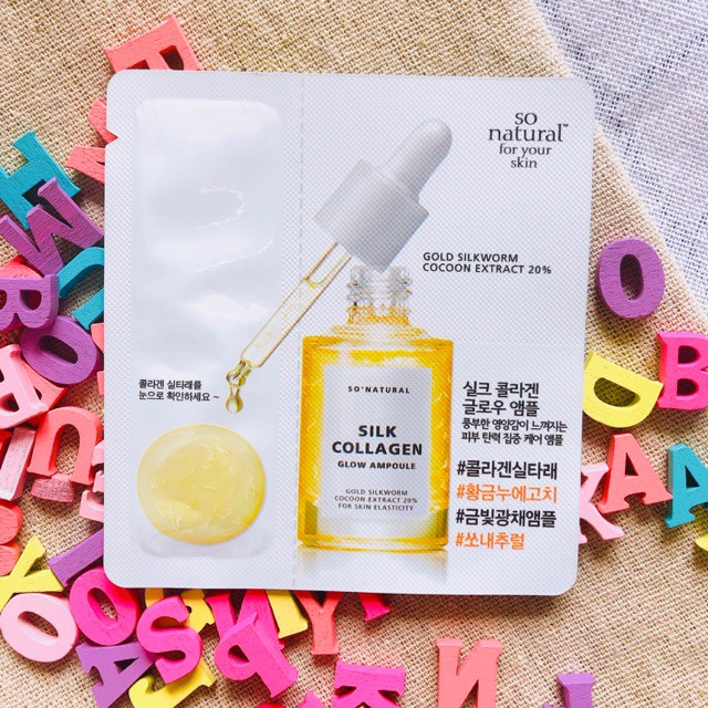 Serum dưỡng da Silk Collagen Glow Ampoule căng bóng So Natural 2,5ml/gói | BigBuy360 - bigbuy360.vn