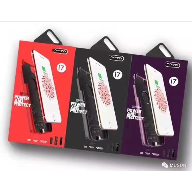 (xem video)ốp KIÊM sạc dự phòng MUSUN ip 6PLUS/7PLUS 5000mah(hàng công ty chuẩn)