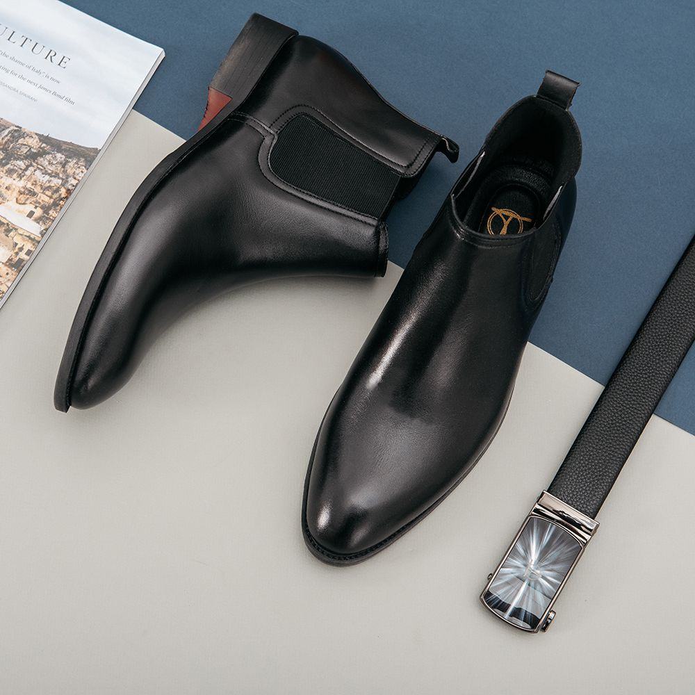 Giày nam Chelsea Boot da bò trơn Hàng hiệu Tâm Anh Bảo hành 12 tháng GNTA6801-D | BigBuy360 - bigbuy360.vn