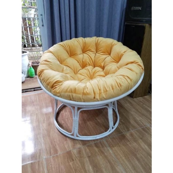 Ghế Thư Giãn Papasann Ghế Mây khung thép bọc nhựa dãn đọc sách decor nhà kèm nệm cao cấp khung sắt- bảo hành 5 năm-HÀNG