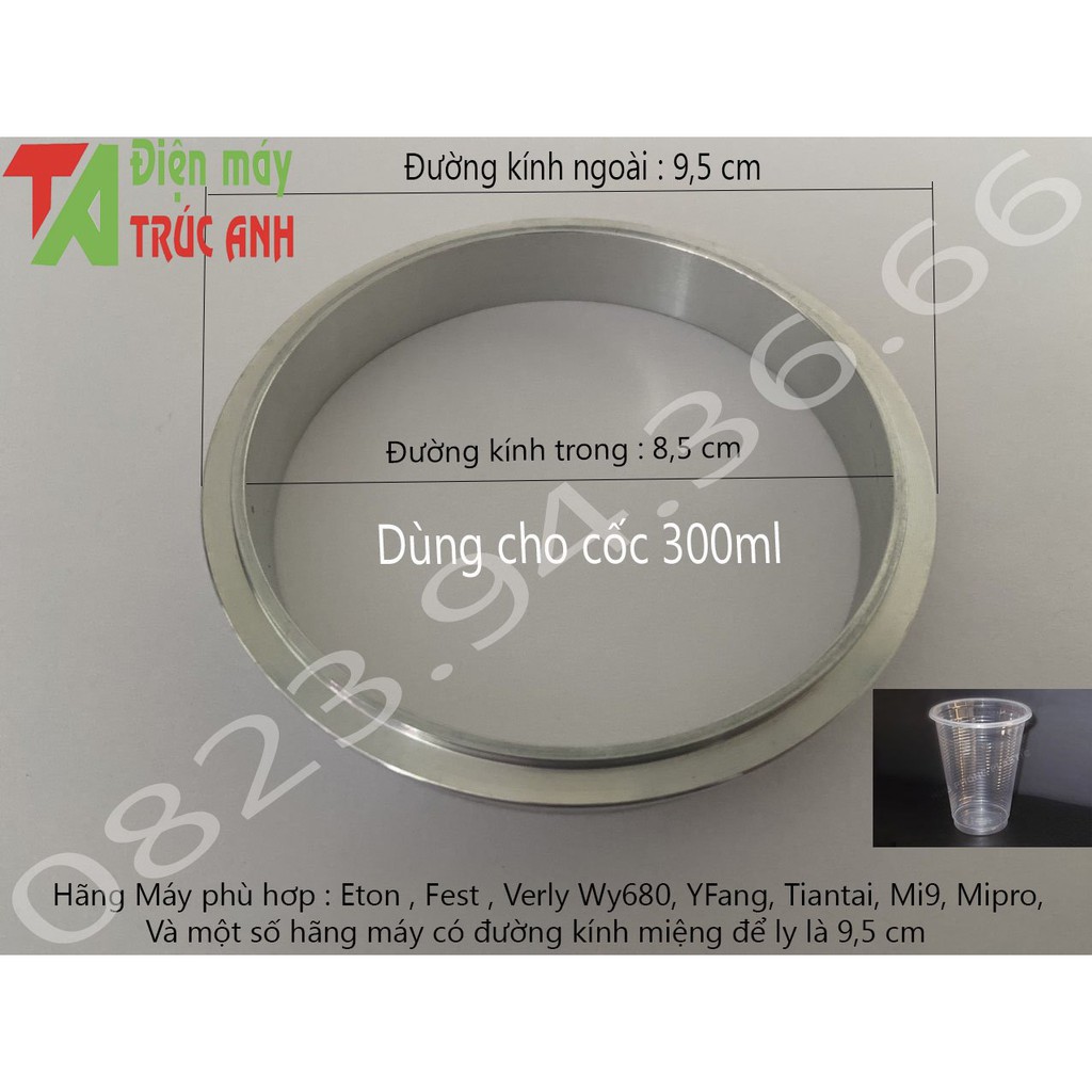 Vòng cốc chuyển đổi size cốc nắp tim - cốc 300ml - Vòng hỗ trợ dao cắt cho máy dập