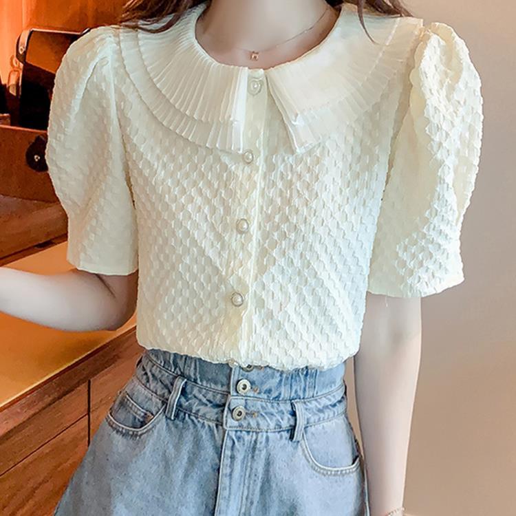 Áo Sơ Mi Chiffon Họa Tiết Sọc Caro Phong Cách Hàn Quốc