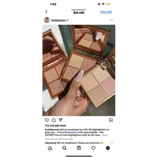 [Sale 50%] Bảng highlight Huda Glow Obsessions màu Light