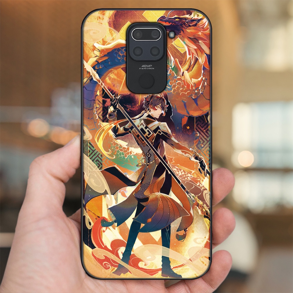 Ốp lưng Xiaomi Redmi Note 9 viền đen in hình Zhongli Genshin Impact