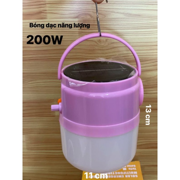 BÓNG ĐÈN SẠC TÍCH ĐIỆN NĂNG LƯỢNG MẶT TRỜI 200W CÓ MÓC TREO