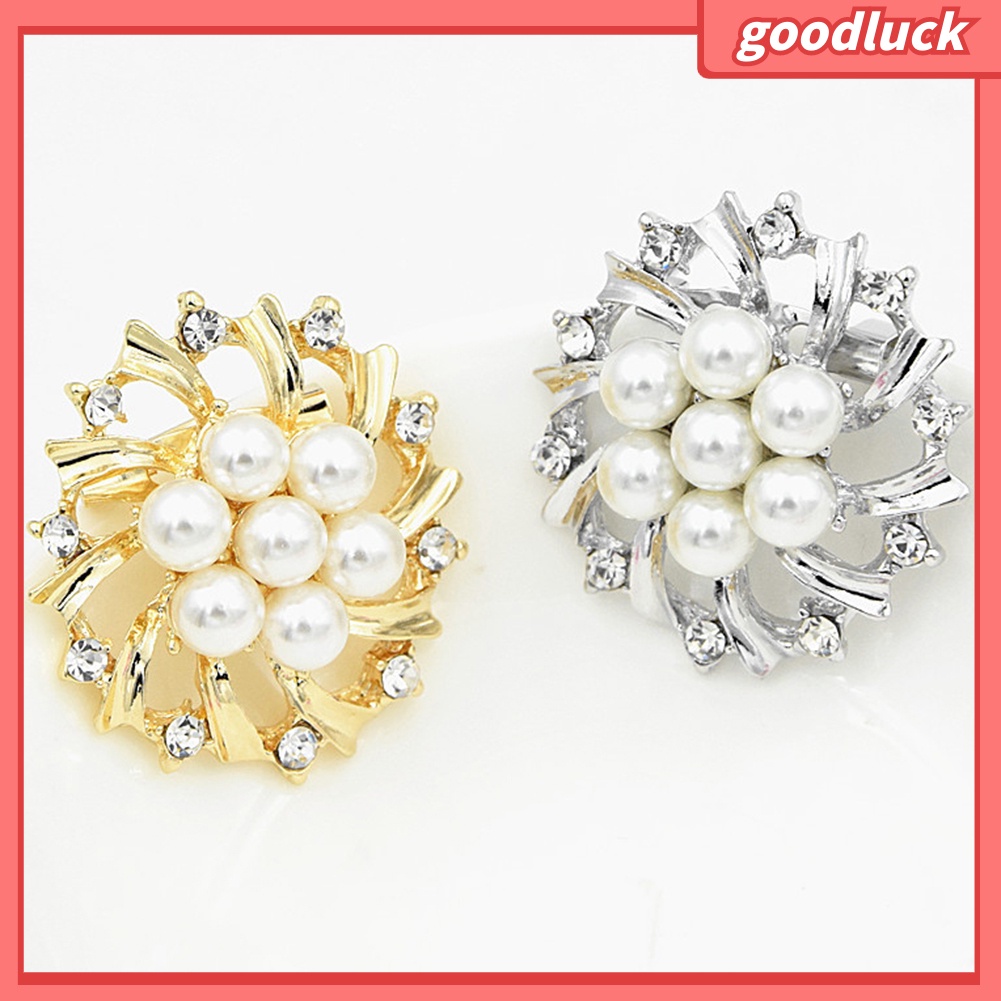 Ghim Cài Áo Hình Hoa Đính Đá Và Ngọc Trai Giả Thời Trang Cho Nữ