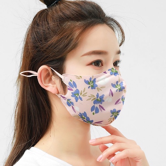 Khẩu Trang Chống Nắng Siêu Mỏng 3 Lớp Họa Tiết Hoa Thời Trang Chống Bụi Và Tia UV Có Thể Giặt Được Cho Nam Và Nữ