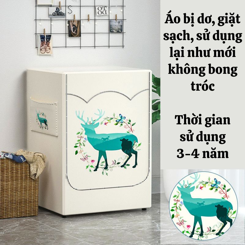 Bọc trùm che phủ máy giặt cửa ngang trên chống nước che nắng ngăn bụi bám Dotina BNT06