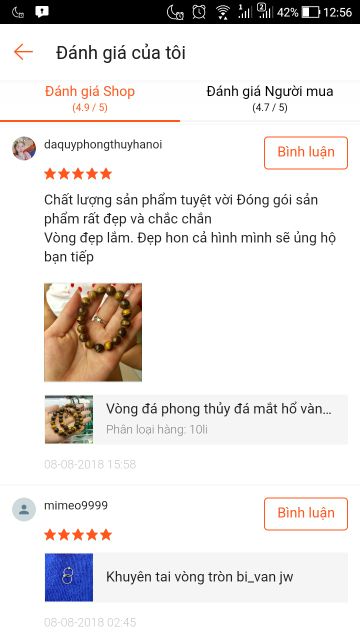 Vòng đá màu vàng nâu_ Van jw