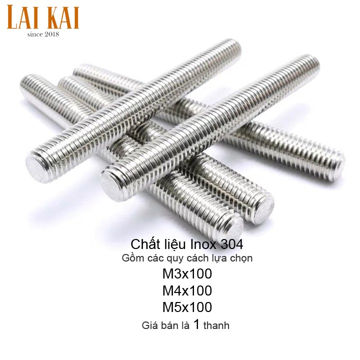 Thanh ren inox M3 M4 M5