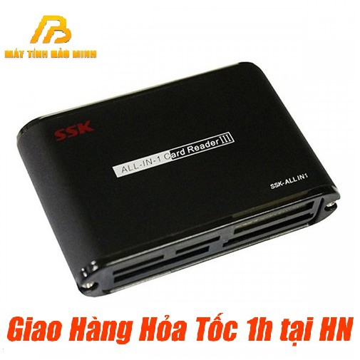 Đầu đọc thẻ đa năng  All In One SD, Micro-SD/TF,M2, CF, XD, MM, MS, MD chính hãng SSK SCRM-025