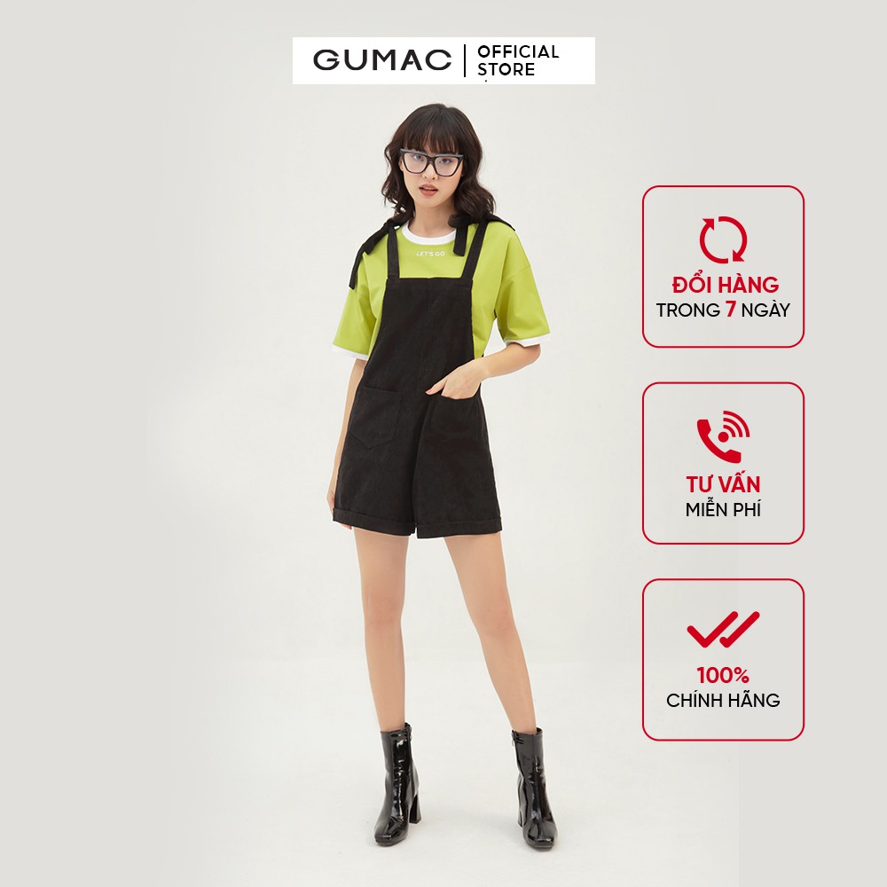 [Mã MABR07062 giảm 8% tối đa 50K đơn từ 249K] Quần yếm lật lai GUMAC QB3128