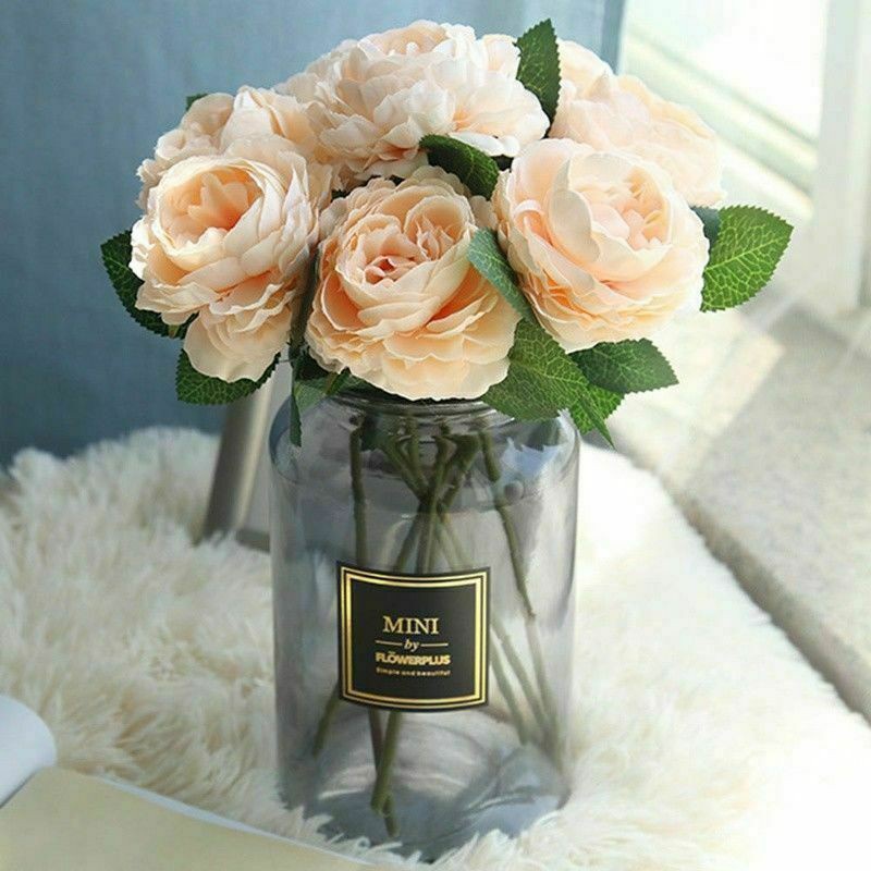 Artificial Classical Silk Peony Flower Bouquet Colours Wedding Decor Useful