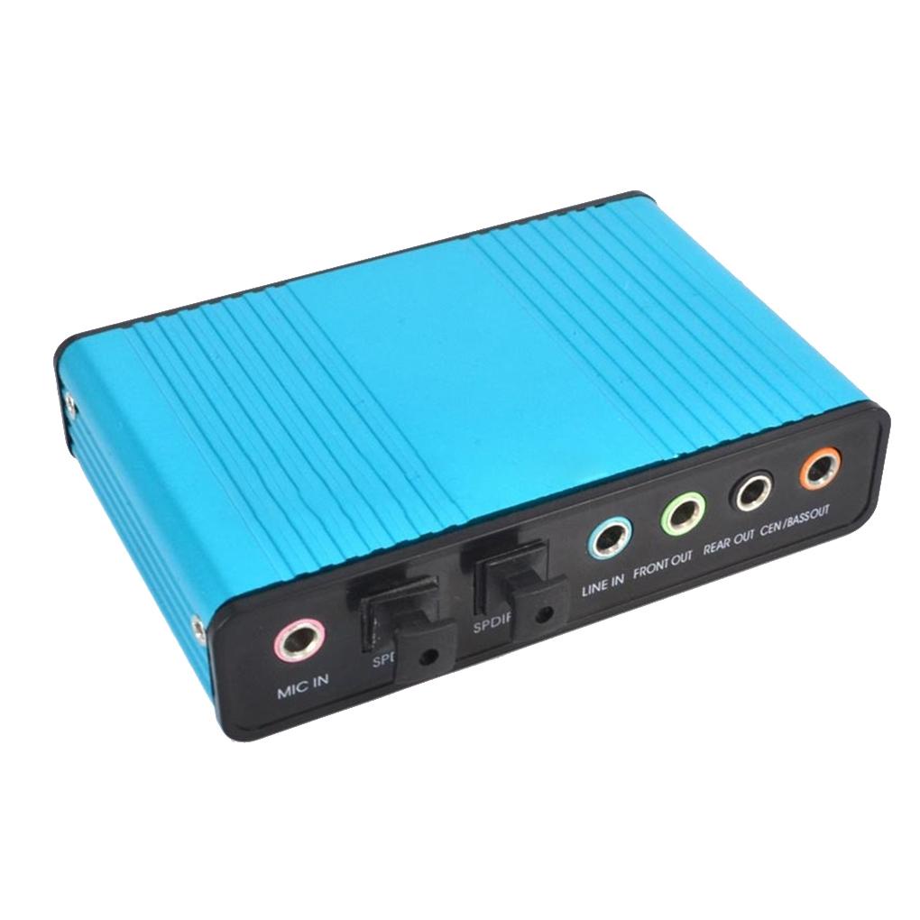 Thẻ Chuyển Đổi Âm Thanh USB 6 Kênh 5 1 / 7 1 Chuyên Dụng Cho PC Laptop Máy Tính Bảng