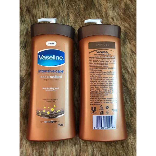 Sữa dưỡng thể Vaseline Intensive Care Cocoa Radiant 725ml