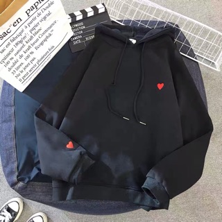 Áo hoodie tim thêu