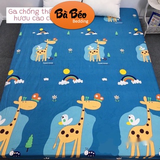 Ga Chống Thấm Cotton Hoạ Tiết, Drap Chống Thấm , Ga Chống Thấm Cotton Kháng Khuẩn, An Toàn Cho Bé Mẫu HƯƠU CAO CỔ