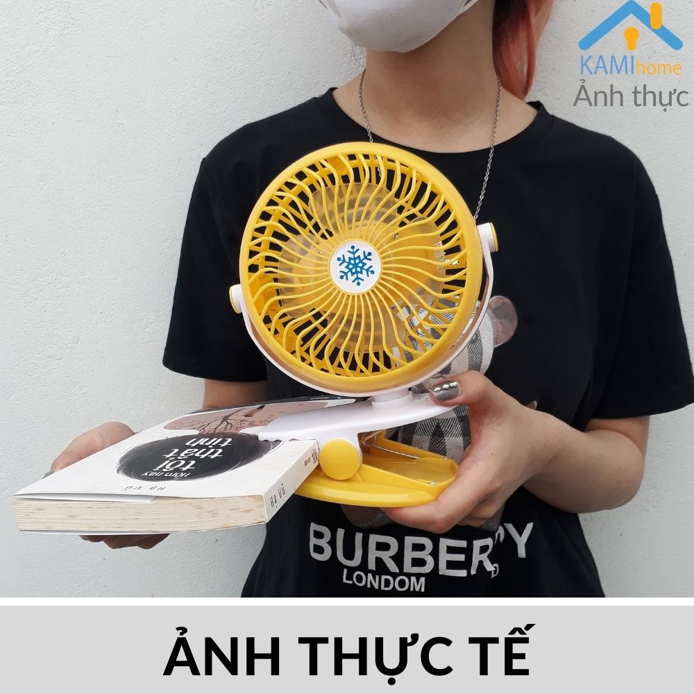 Quạt kẹp bàn kẹp xe đẩy mini cho bé Pin sạc tích điện quạt cầm tay mã 17010.17025 | BigBuy360 - bigbuy360.vn