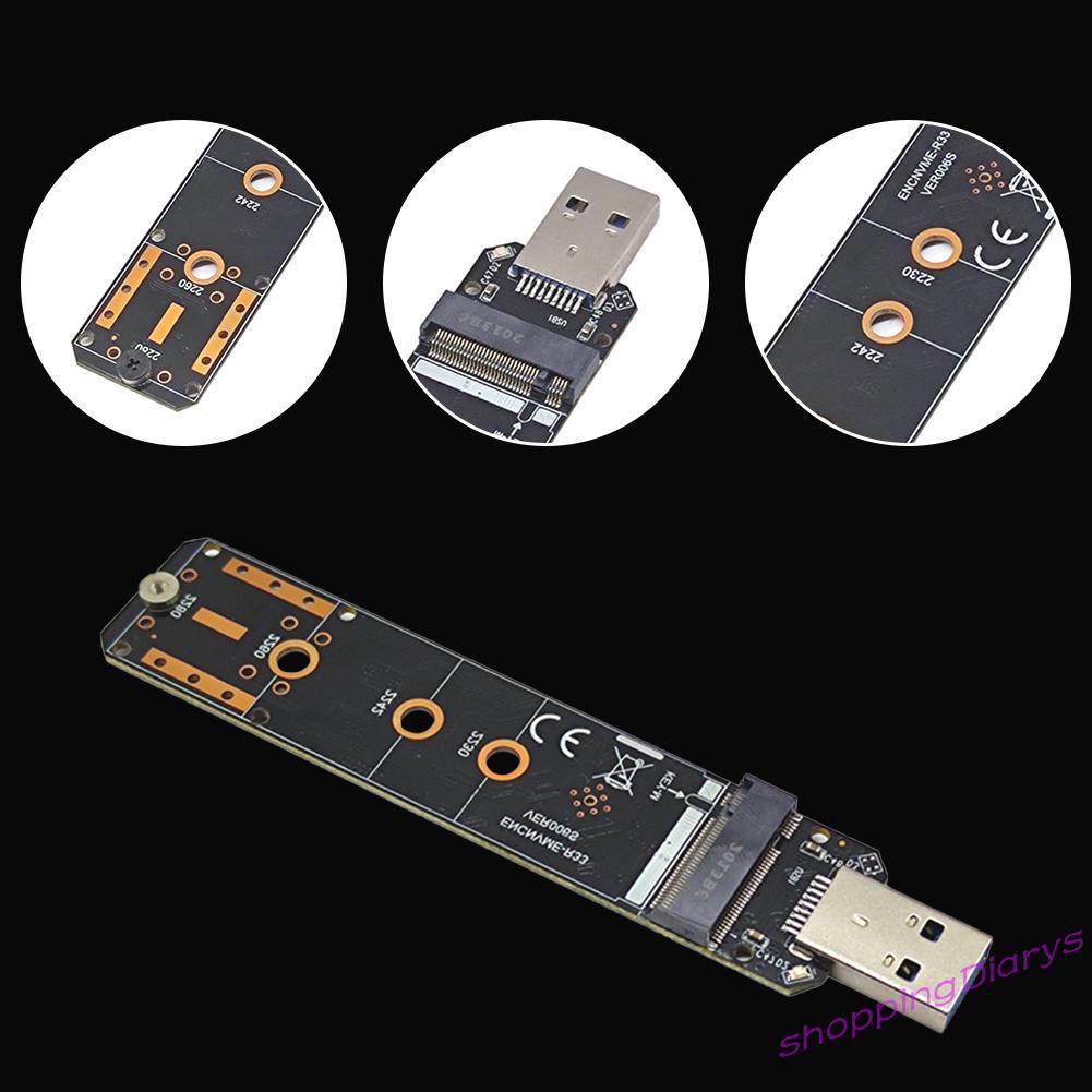 ✤Sh✤ M.2 to USB Adapter M Key NGFF M2 PCIe SATA to USB 3.1 Gen 2 Type A SSD Card