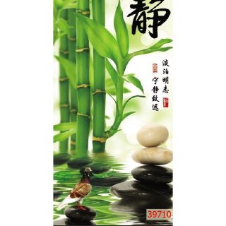 Tranh 3d dán kính 2 mặt quán spa 60x150cm