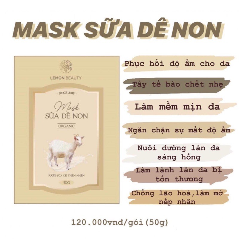 Lemon Mask - Mặt nạ khổ qua rừng/ mặt nạ tảo biển/ mặt nạ sữa dê non