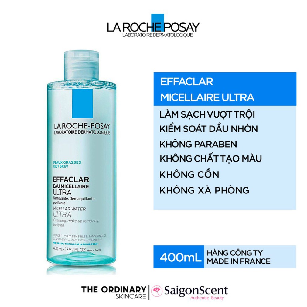 XẢ KHO Nước tẩy trang da dầu La Roche-Posay Micellar Water Ultra ( 400mL ) XẢ KHO