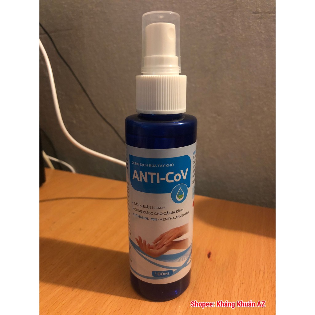 Nước Rửa Tay Khô Tinh Dầu Sả Chanh Anti-CoV (100ml) Nhỏ Gọn