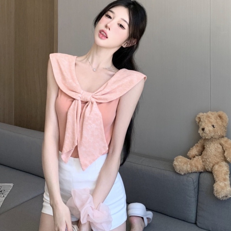 Áo Hai Dây Thắt Nơ Thời Trang Mùa Hè Quyến Rũ Cho Nữ