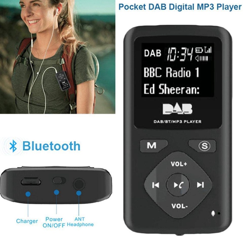 Radio FM Mini DAB / DAB Bluetooth 4.0 Có Tai Nghe MP3 Cổng Micro-USB Kỹ Thuật Số Cho Gia Đình