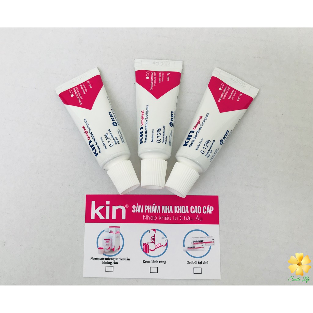 [3 tub] Liệu Trình Hết Chảy Máu Chân Răng, Hôi Miệng - Kin Gingival Toothpaste ® 7g (Chlohexidine 0.12%)