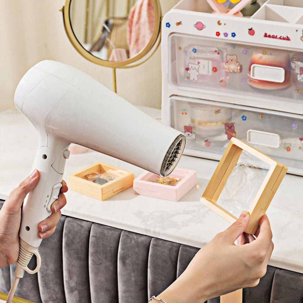 Hộp Đựng Trang Sức Bằng Nhựa Màu Sắc Trơn Chống Bụi Cho Nữ