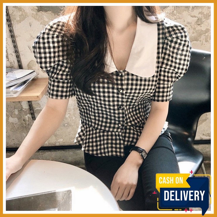 Áo Sơ Mi Kekinain Nữ Tay Phồng Thời Trang Hàn Quốc Cho Tuổi Teen (Kiana)