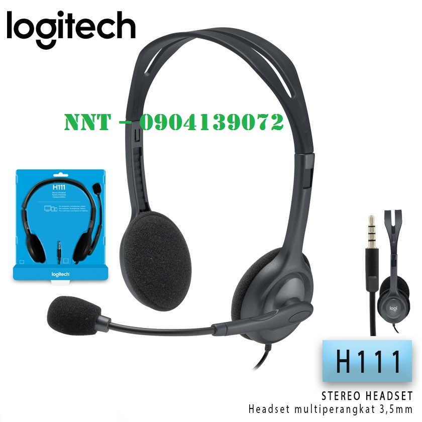 Tai nghe Logitech H111 (1 jack cắm) - Hàng chính hãng cao cấp chung dùng cho laptop