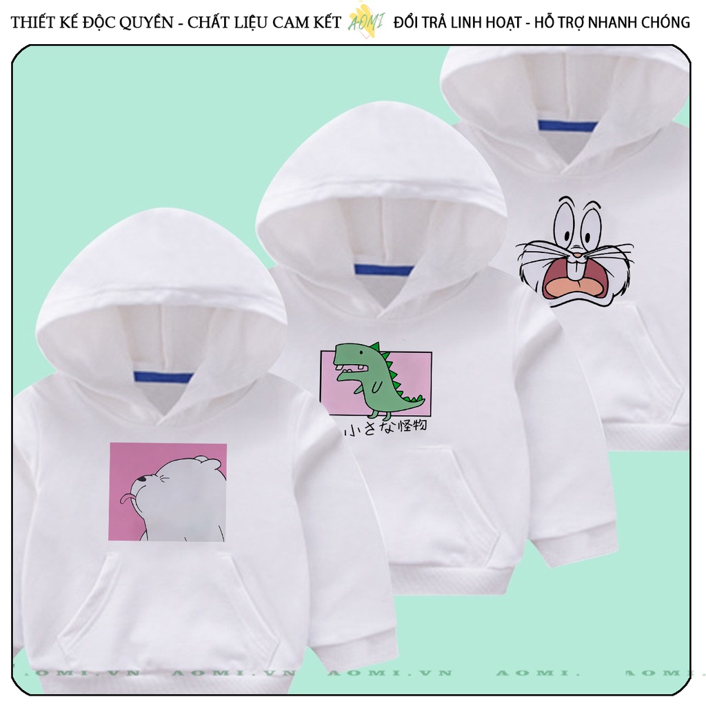 [Nhiều Mẫu] Áo Nỉ Bông Hình Cartoon Cute Hoodie tay dài ấm áp gia đình trẻ em full size unisex AOMIVN