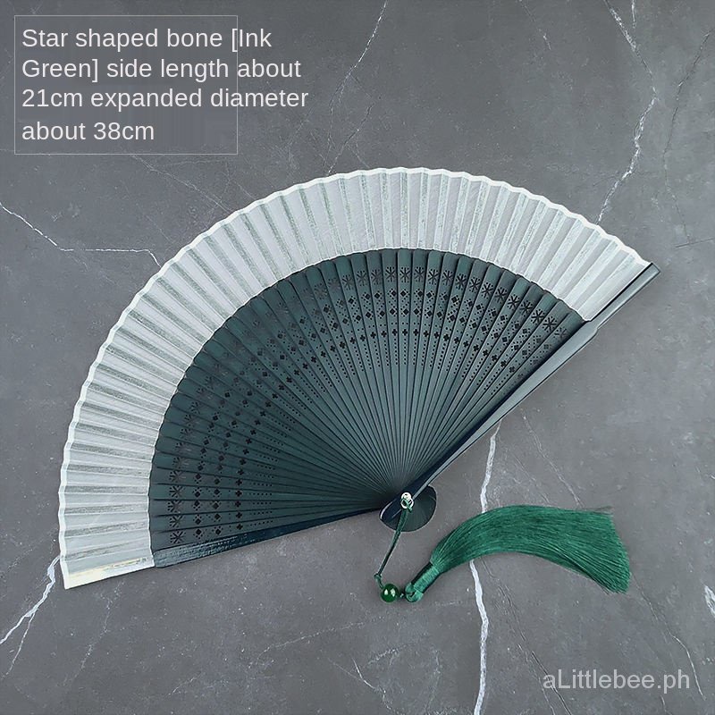 Quạt Xếp Cầm Tay Vải Lụa Màu Trơn Phong Cách Trung Hoa m5TB