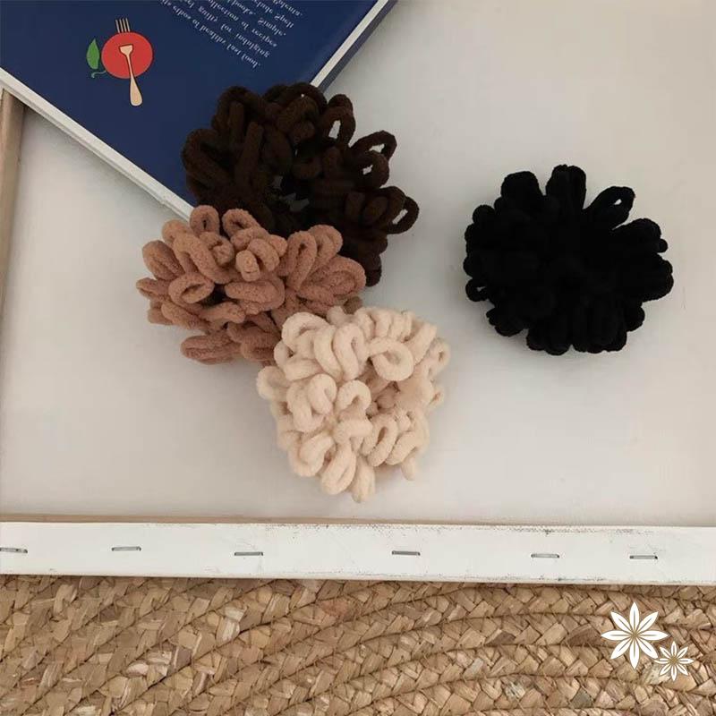 【kifli】Dây buộc tóc cao su bọc lông nhung tinh tế phong cách Hàn Quốc đơn giản cho nữ