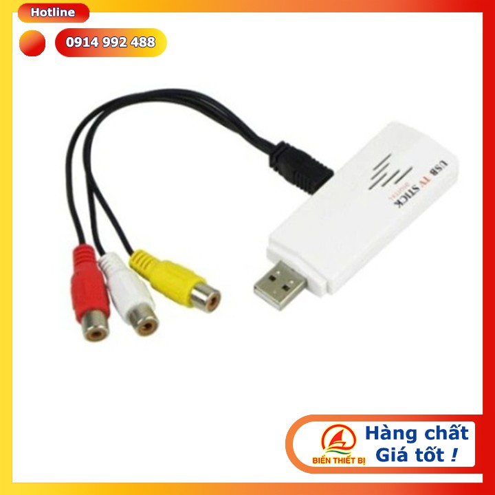 USB Tivi Stick Ghi hình AV RCA sang USB 2.0 máy siêu âm, nội soi - Thu tín hiệu Tivi kỹ thuật số, Đài FM cho Máy tính