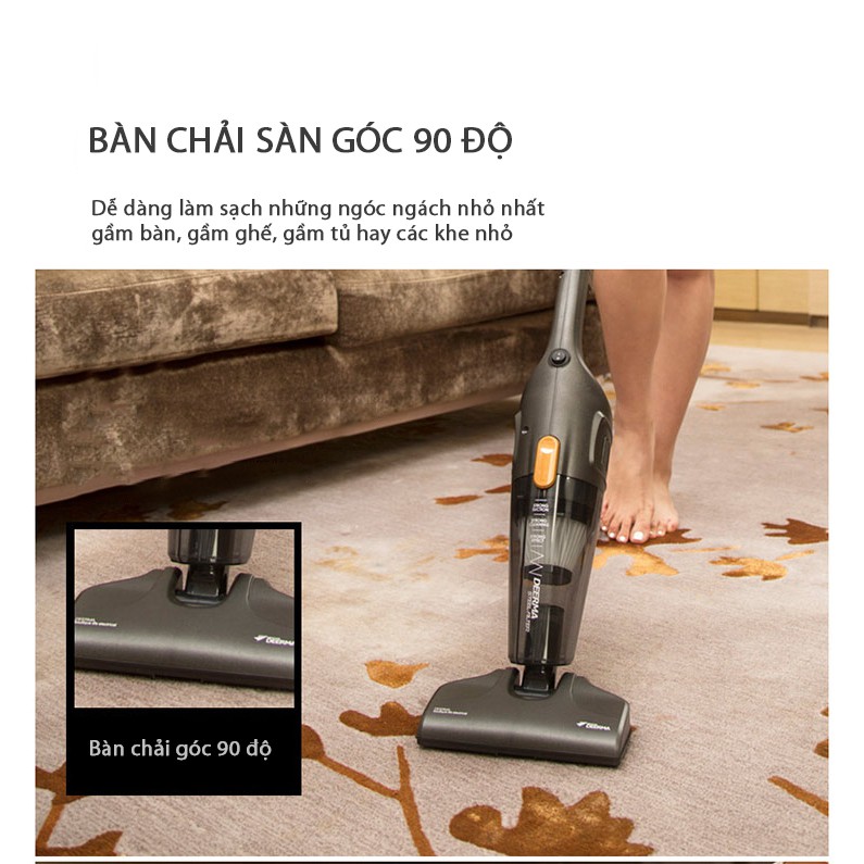 [ Tặng MGG 30K ] Máy hút bụi cầm tay Deerma Vacuum Cleaner DX115C công suất 400W, 3 đầu hút, bộ lọc hepa, Xiaomi Youpin